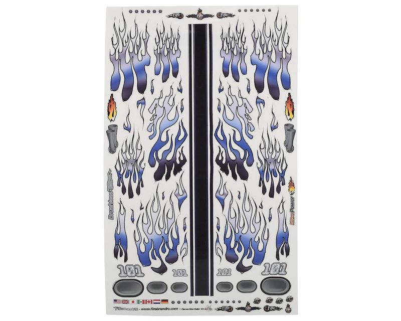 FBR1DECFLB481 Firebrand RC Flames Ballers Decal Sheet (Blue) (8.5x14")