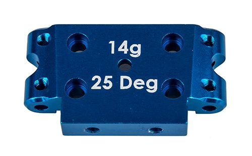 ASC72006 Team Associated DR10 Factory Team Aluminum Front Bulkhead (Blue) (25°)