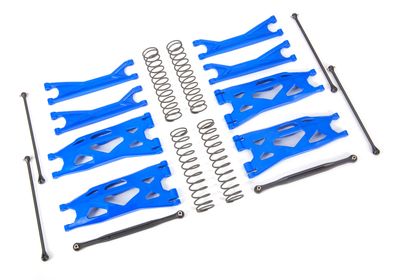 7895X - Suspension kit, X-Maxx® WideMaxx®, blue (includes front &amp; rear suspension arms, front toe links, driveshafts, shock springs)