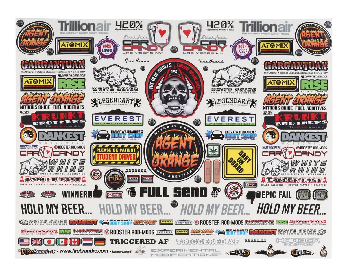 FBR1SCLDTL123 Firebrand RC Sponsor Logos 5 Decal Set (8.5x11")