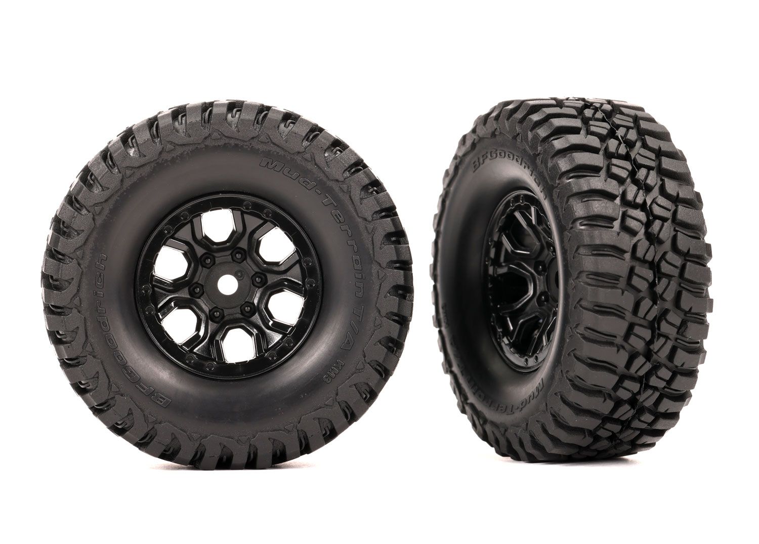 9774 - Tires &amp; wheels, assembled (black 1.0' wheels, BFGoodrich® Mud-Terrain™ T/A® KM3 2.2x1.0' tires) (2)