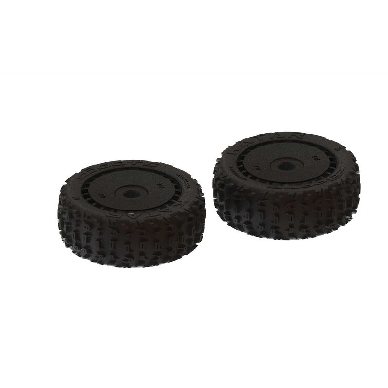 ARRMA 1/8 dBoots Front/Rear 3.3 Pre-Mounted Tires, 17mm Hex, Black (2): Katar B 6S