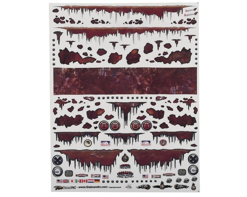 FBR1DECRUS831Firebrand RC Rust Rod Decal Sheet (8.5"X11")