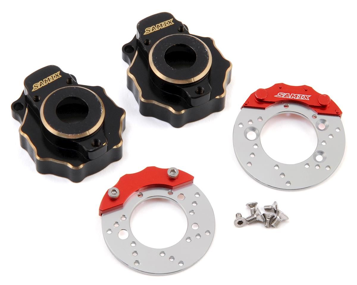 SAMTRX4-4413C2 Samix Traxxas TRX-4 Brass Portal Cover &amp; Scale Brake Rotor Set