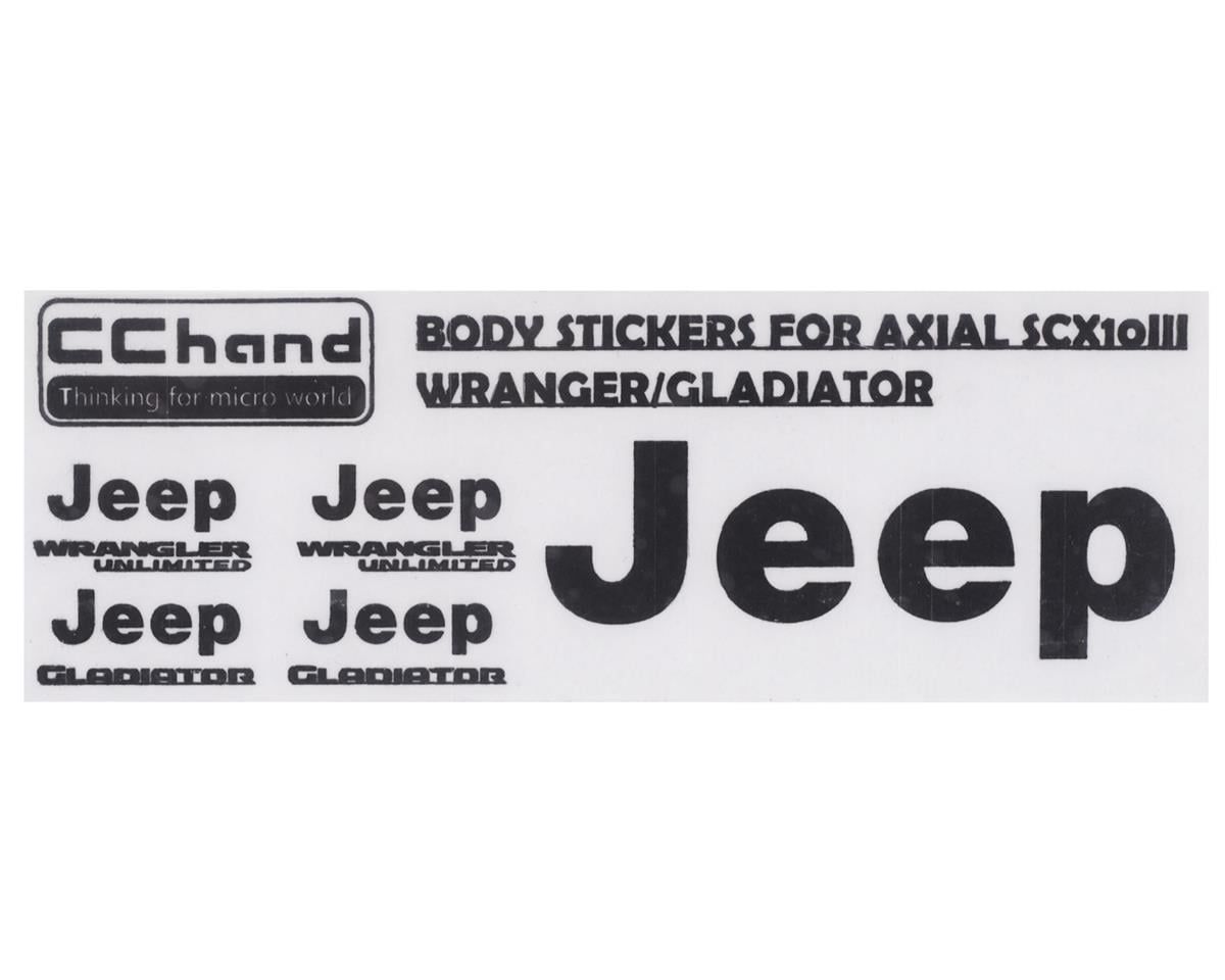 VVV-C1135 Metal Logo Decal Sheet for Axial 1/10 SCX10 III Jeep (Gladiator/Wrangler) (Black)