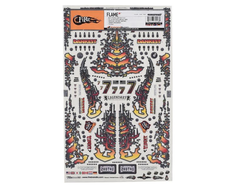 FBR1DECFLR080 Firebrand RC Flames 2 Decal Sheet () (8.5x14")