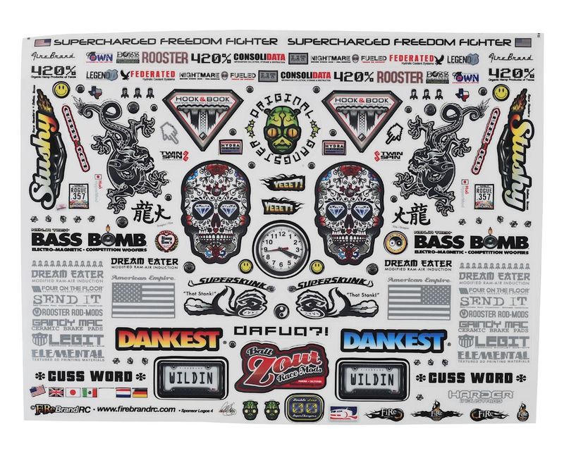 FBR1SCLDTL165 Firebrand RC Sponsor Logos 4 Decals