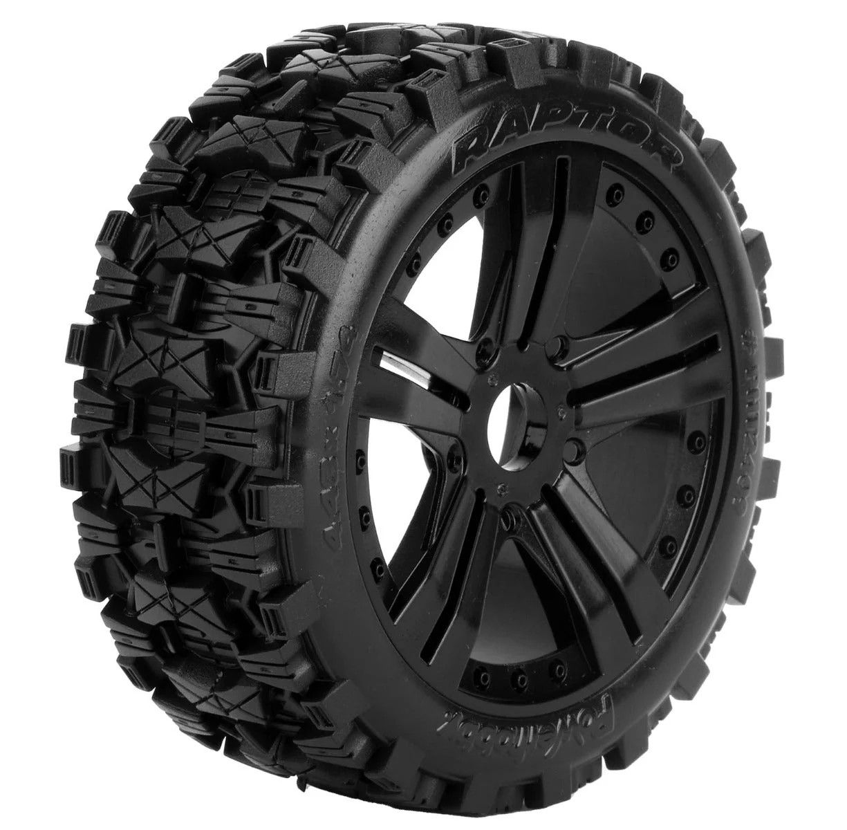 PHT2409CB Powerhobby Raptor 1/8 Buggy Belted All Terrain Mounted Tires 17MM Claw Wheels