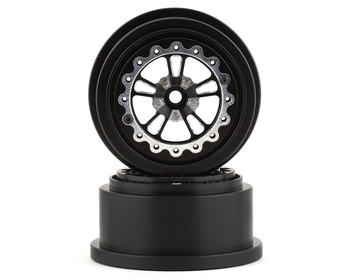 SSD00520 SSD RC V Spoke Lightweight Aluminum Drag Racing Beadlock Wheels (Black) (2) (2.2/3.0")