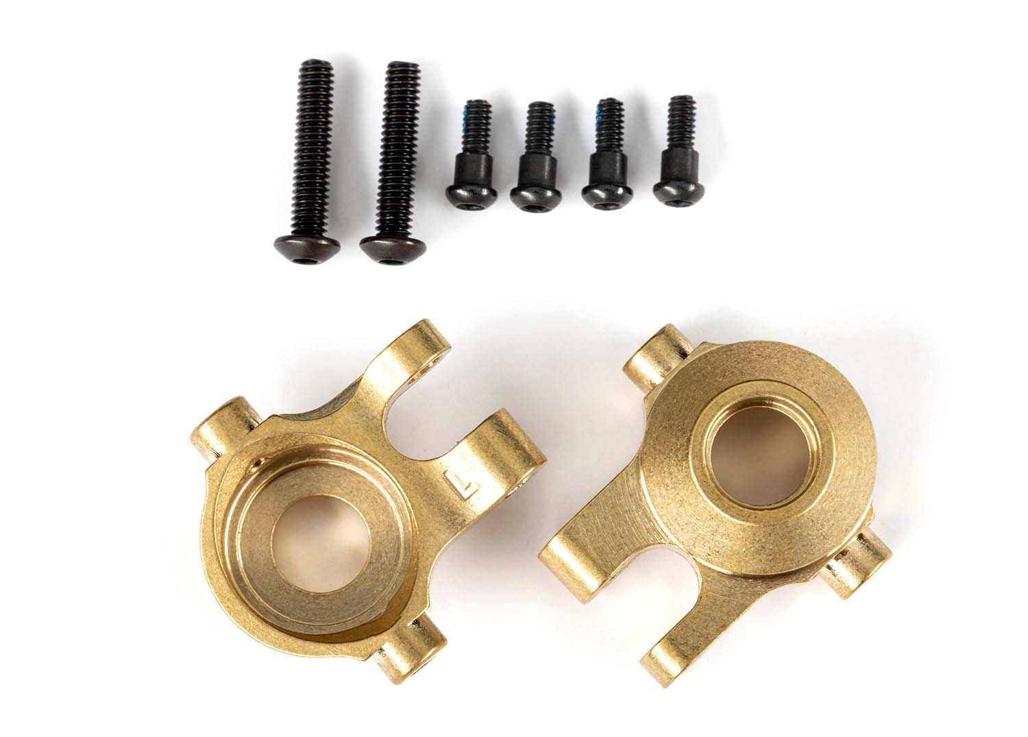 9737 - Steering blocks, brass (7 grams each) (left &amp; right)/ 2.5x12mm BCS (with threadlock) (2)/ 2x6mm SS (with threadlock) (4)