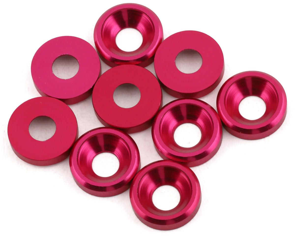 DRC-0760.7 DragRace Concepts 3mm Countersunk Washers (Pink) (10)