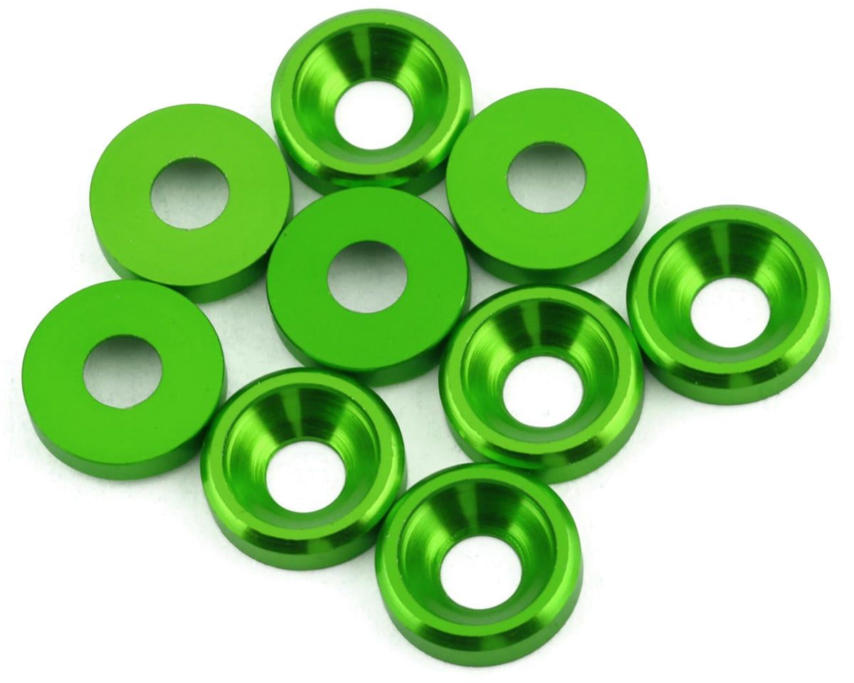 DRC-0760.8 DragRace Concepts 3mm Countersunk Washers (Green) (10)