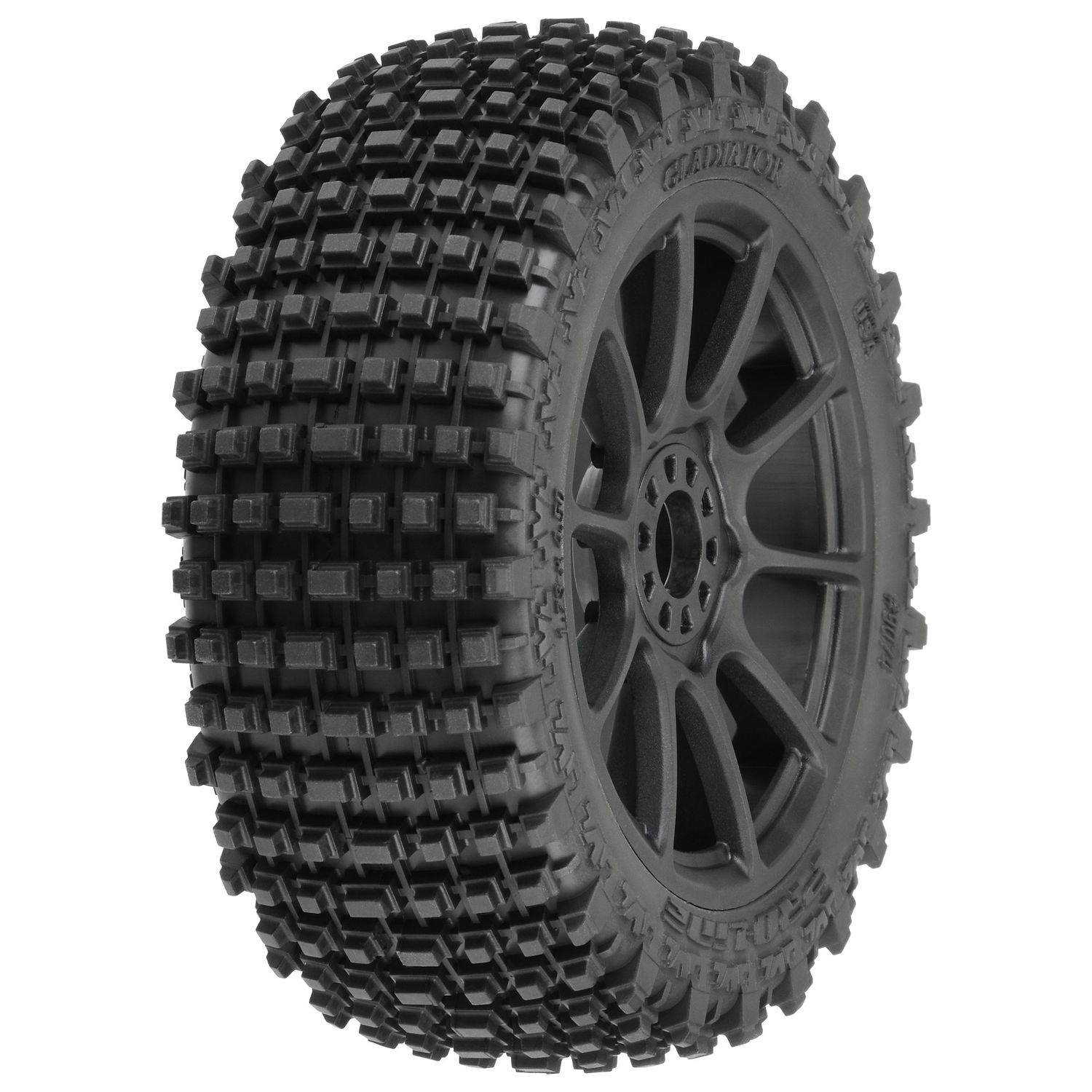 PRO907421 	1/8 Gladiator M2 Fr/Rr BgyTire MTD Blk Mach 10 (2)