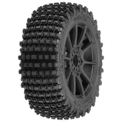 PRO907421 	1/8 Gladiator M2 Fr/Rr BgyTire MTD Blk Mach 10 (2)