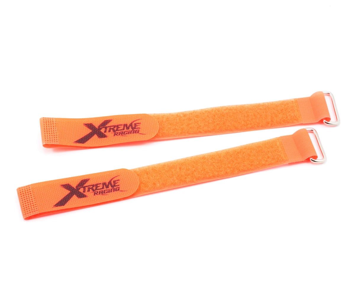 XTR2200 Xtreme Racing 1" x 12" Battery Straps (Orange) (2)