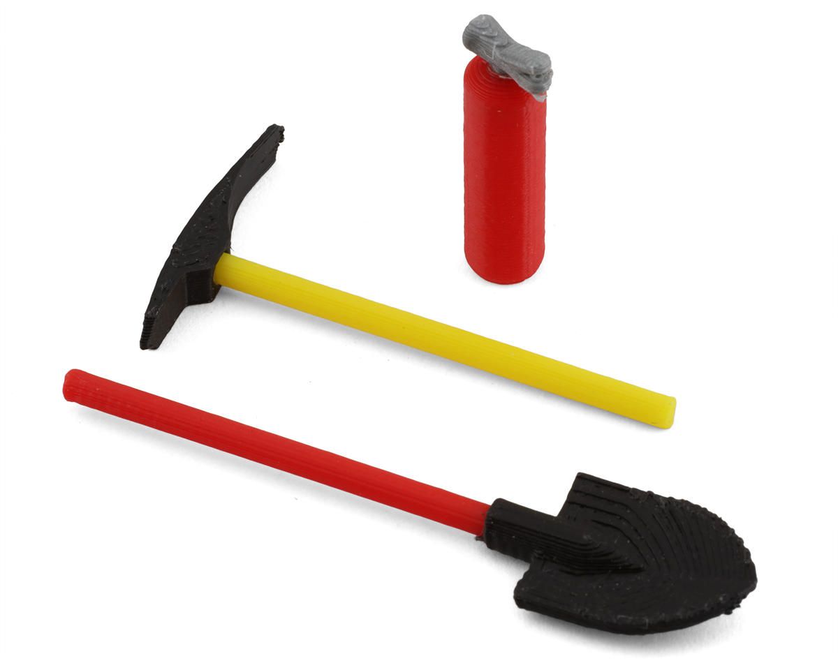 SBCTR14 Scale By Chris TRX4M 1/18 Bundle w/Shovel, Pickaxe &amp; Fire Extinguisher (Miniature Scale Accessory)