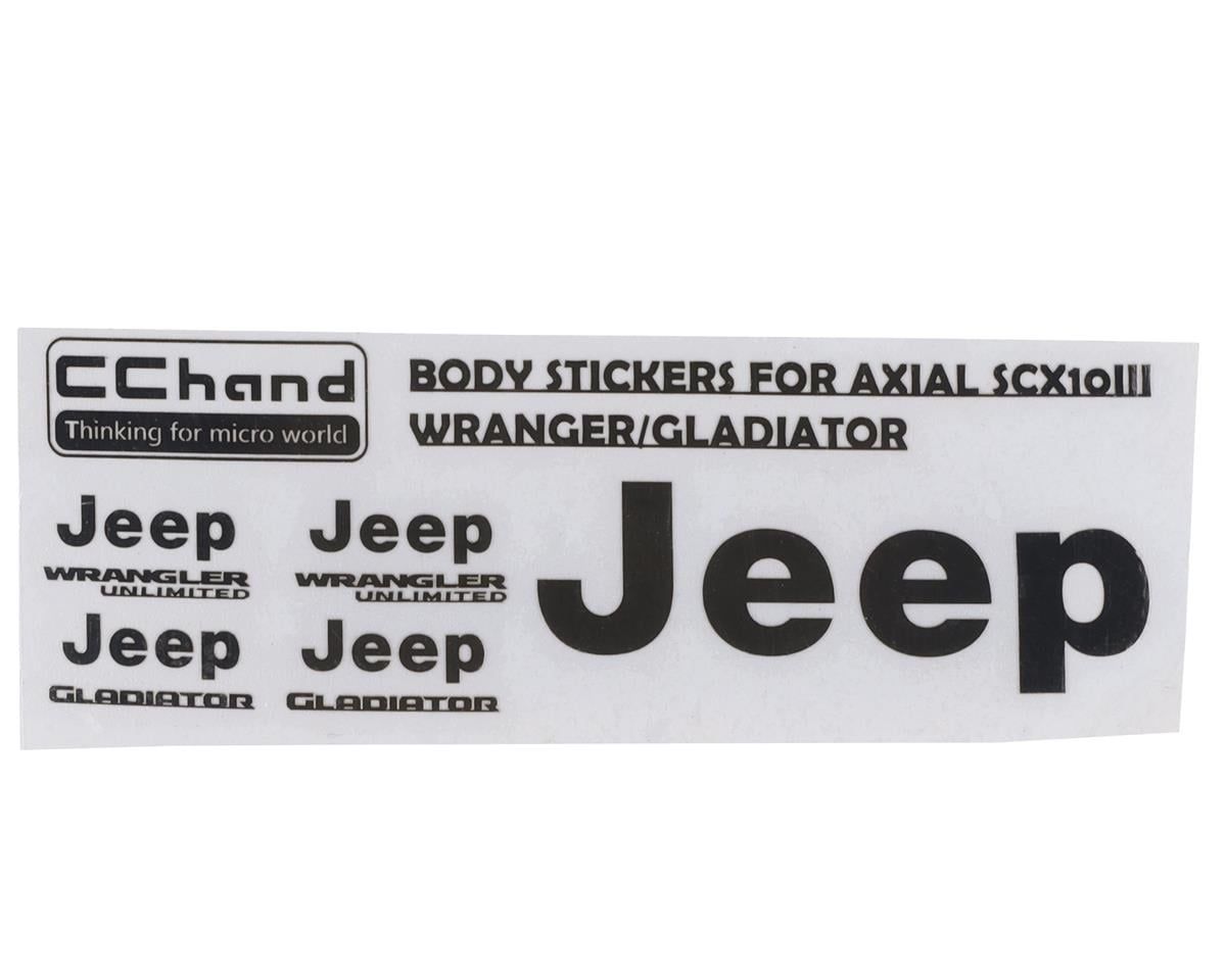 VVV-C1136 Metal Logo Decal Sheet for Axial 1/10 SCX10 III Jeep (Gladiator/Wrangler) (Silver)