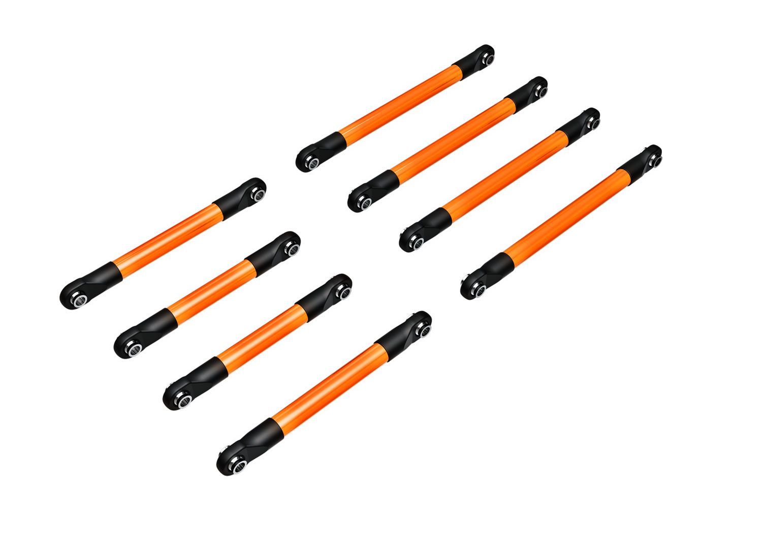 9749-ORNG - Suspension link set, 6061-T6 aluminum (orange-anodized) (includes 5x53mm front lower links (2), 5x46mm front upper links (2), 5x68mm rear lower or upper links (4))