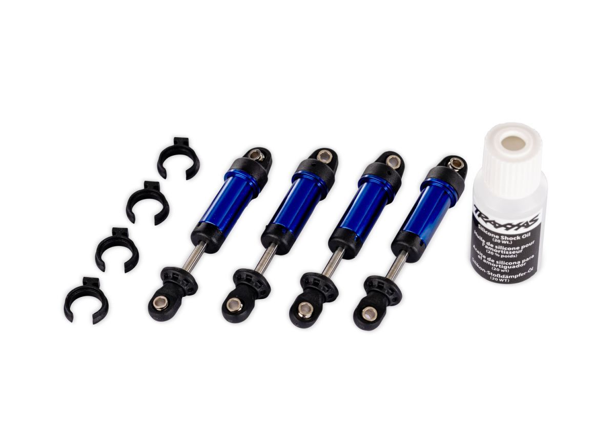 Traxxas 9764-BLUE Aluminum GTM Shocks Blue TRX-4M TRX-4MT 6061-T6 (4)