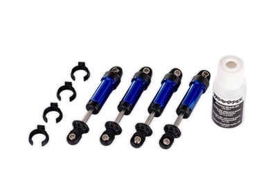 Traxxas 9764-BLUE Aluminum GTM Shocks Blue TRX-4M TRX-4MT 6061-T6 (4)