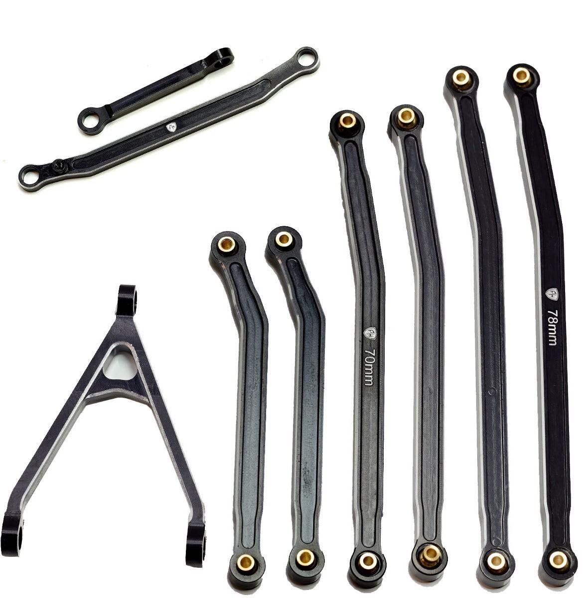 PHSCX24130-Black Axial SCX24 Jeep Gladiator Aluminum High Clearance Chassis Links Black