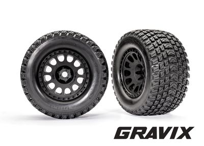 7872 - Tires &amp; wheels, assembled, glued (XRT™ Race black wheels, Gravix™ tires, foam inserts) (left &amp; right)