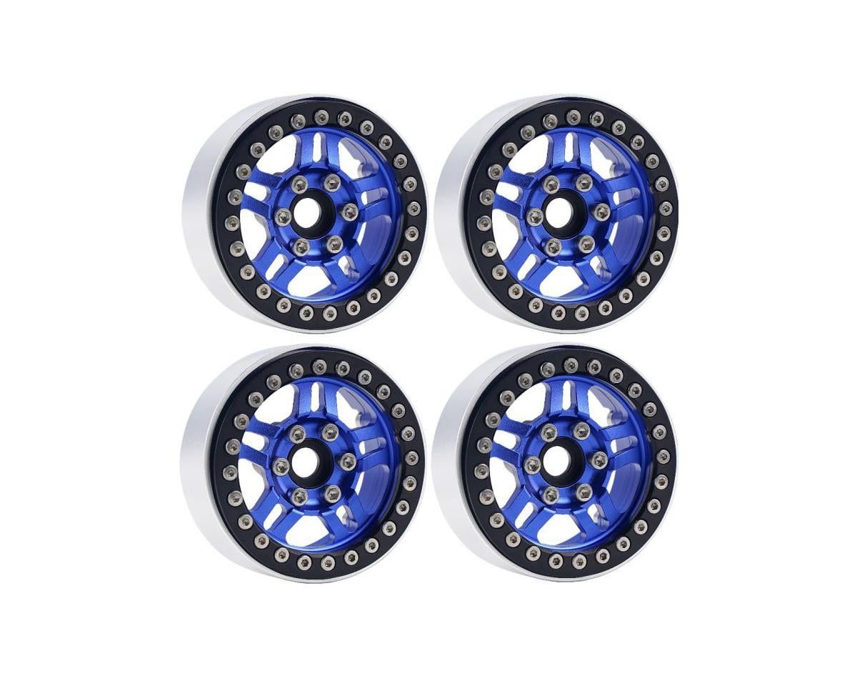 PHB5053Blue  Powerhobby B4 Aluminum 1.9 Beadlock Wheels 9mm Hubs Blue (4) 1/10 Rock Crawler