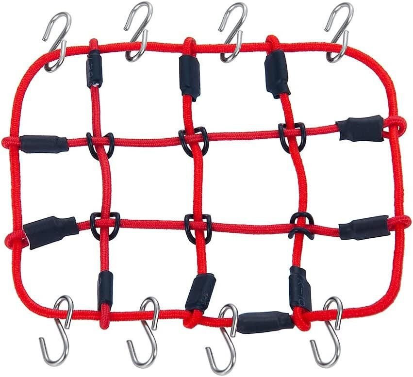 PHB5281RED Powerhobby Elastic Roof Rack Luggage Net w Hooks 1/24 Crawler Axial SCX24 Red