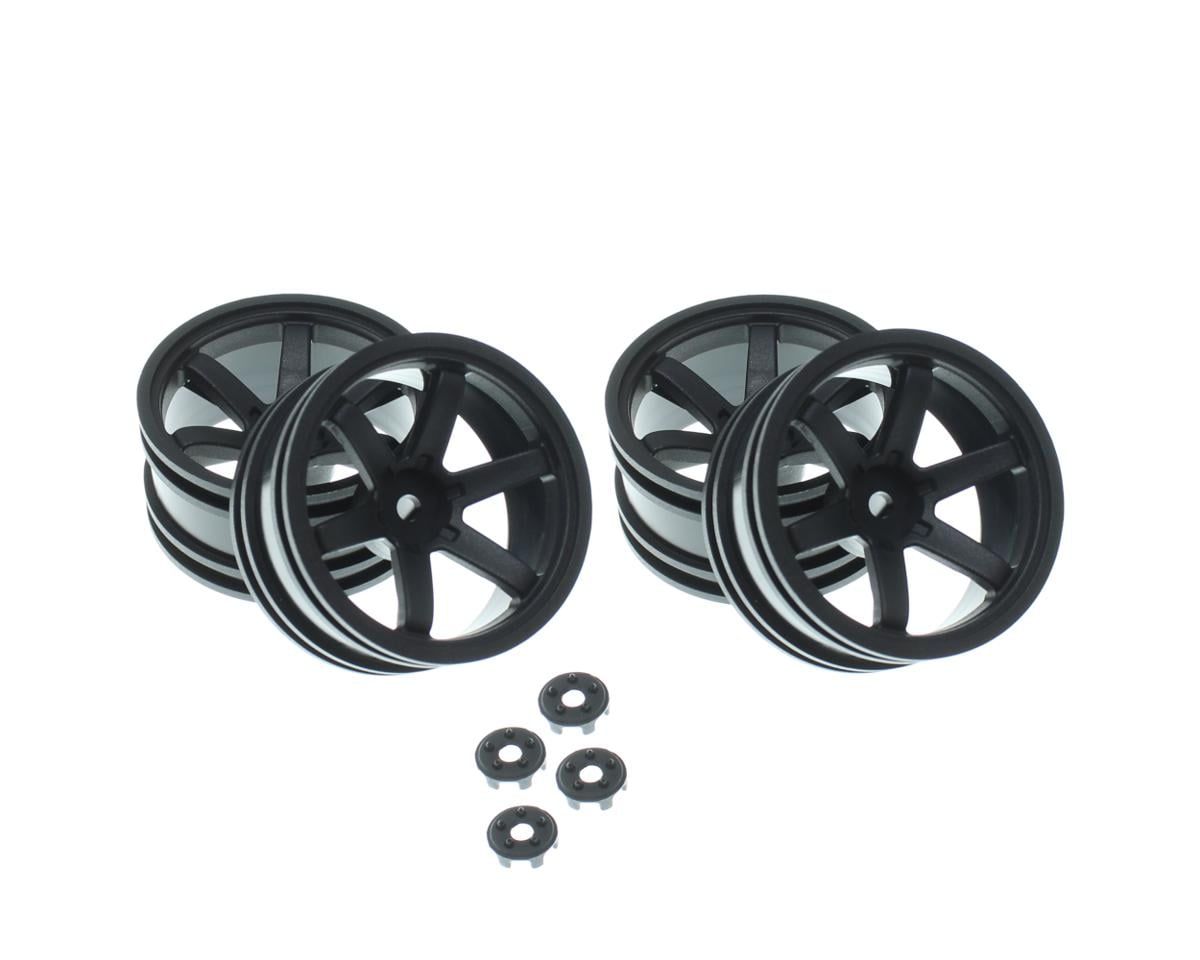 RER14987 1/10 Wheel Set W/ Lug Caps(6mm Offset) (4pcs)