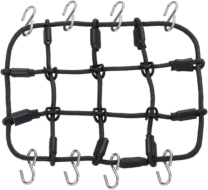 PHB5281BLACK Powerhobby Elastic Roof Rack Luggage Net w Hooks 1/24 Crawler Axial SCX24 BLACK
