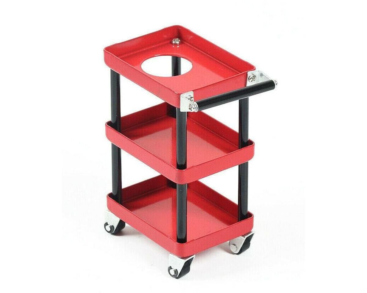 PHB5683 Powerhobby 1/10 Garage RACK Tool CART W/ Wheels Red Crawler Accessories