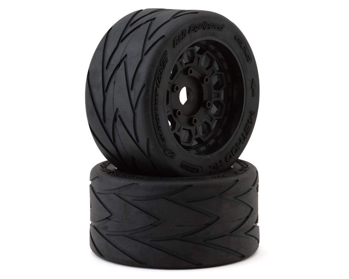 MTD1402 Method RC Velociter Belted Pre-Mount 1/7 On-Road Rear Tires (Black) (2) w/Hive 17mm Hex Wheels