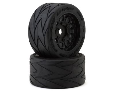 MTD1402 Method RC Velociter Belted Pre-Mount 1/7 On-Road Rear Tires (Black) (2) w/Hive 17mm Hex Wheels
