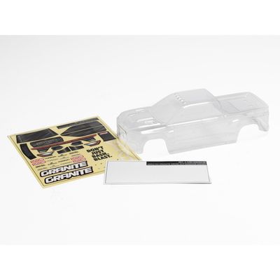 ARRMA 1/18 Pre-Cut Monster Truck Body, Clear: GRANITE GROM