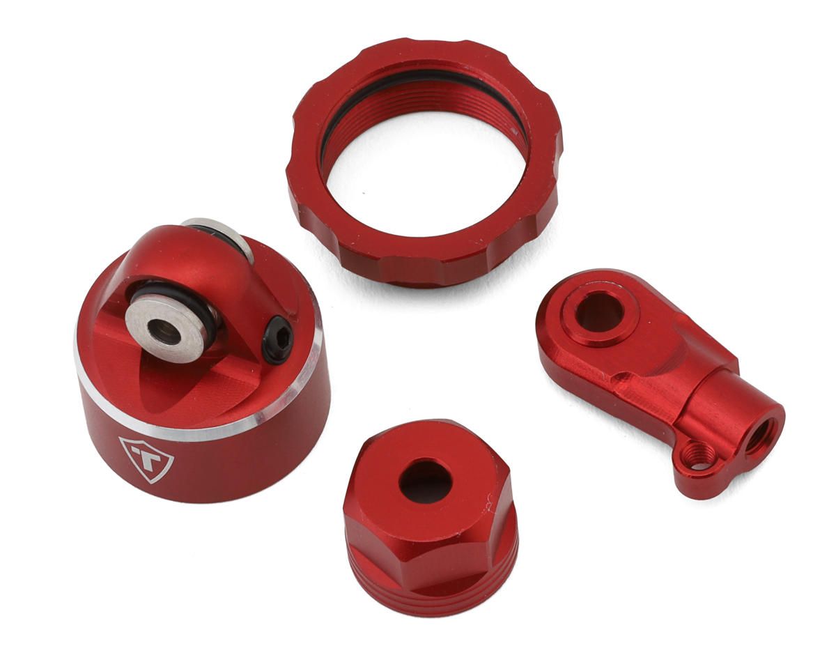 X003YLURQ5 -102 Treal Hobby Losi Promoto MX CNC Aluminum Shock Cap With Bottom Retainer Set (Red)