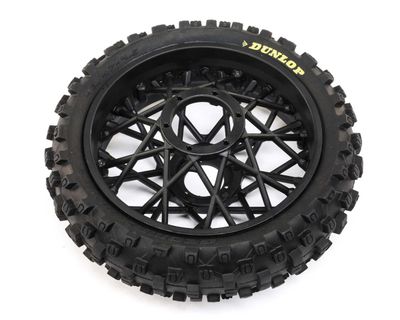 LOS46005 Dunlop MX53 Rear Tire Mounted, Black: PM-MX Losi Dunlop MX53 Rear Tire Mounted, Black: PM-MX