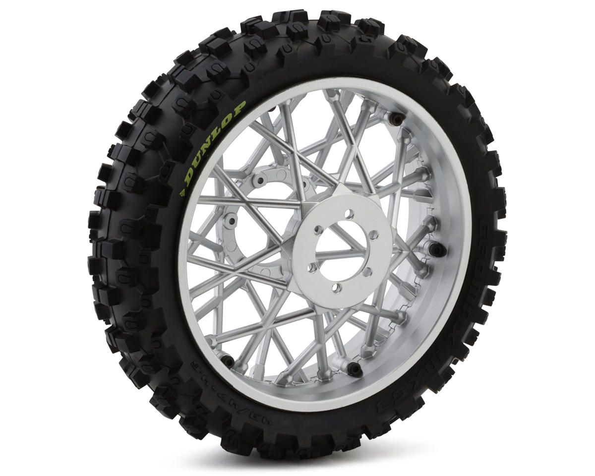 Losi Dunlop MX53 Rear Tire Mounted, Chrome: PM-MX