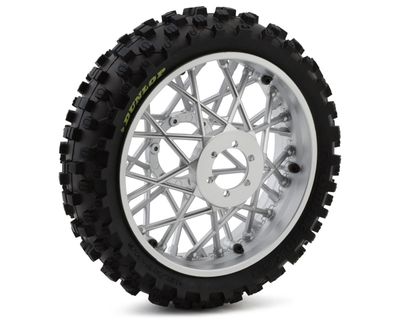 Losi Dunlop MX53 Rear Tire Mounted, Chrome: PM-MX