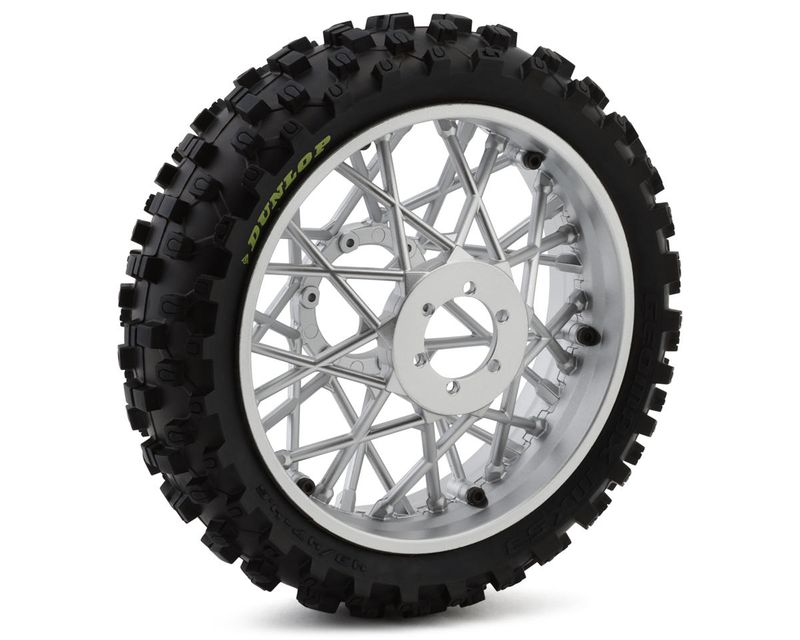 Losi Dunlop MX53 Rear Tire Mounted, Chrome: PM-MX