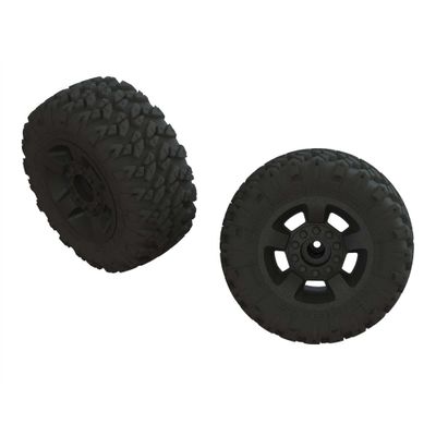 ARRMA 1/10 dBoots RAGNAROK MT Front/Rear 2.8 Pre-Mounted Tires, 14mm Hex, Black (2)