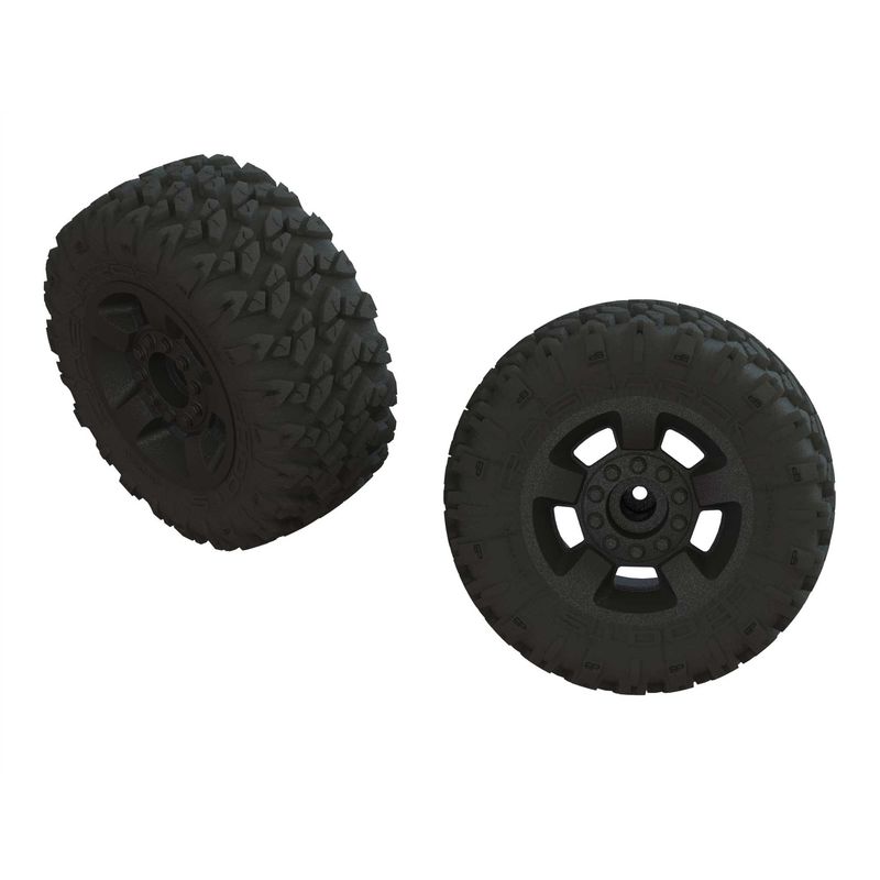 ARRMA 1/10 dBoots RAGNAROK MT Front/Rear 2.8 Pre-Mounted Tires, 14mm Hex, Black (2)