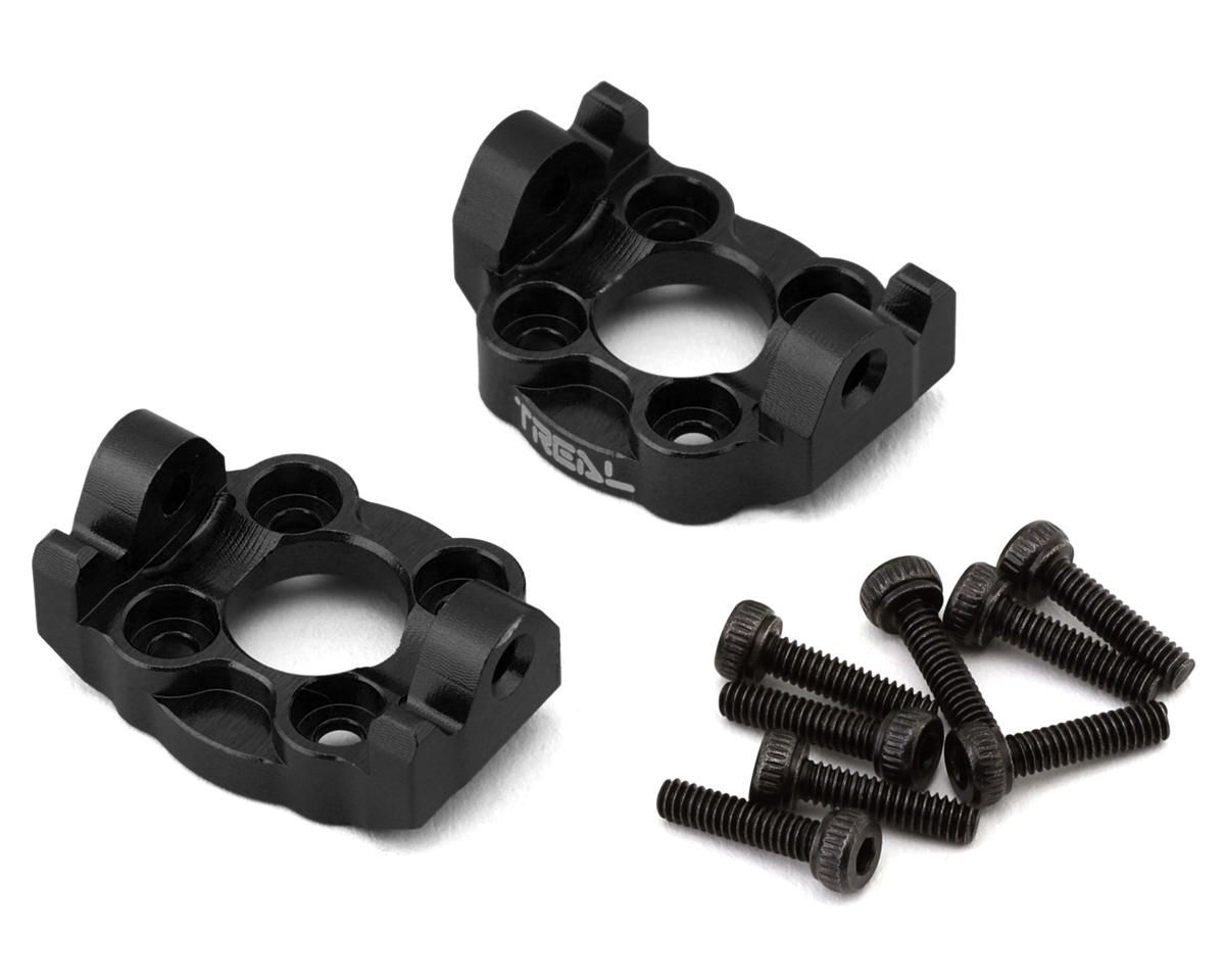 X0042ZY64L Treal Hobby Losi Mini LMT Aluminum Front C Hub Spindle Carriers (Black) (2) (0 Degree)