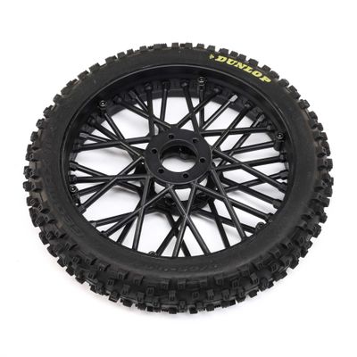 LOS46004 Dunlop MX53 Front Tire Mounted, Black: PM-MX Losi Dunlop MX53 Front Tire Mounted, Black: Promoto-MX