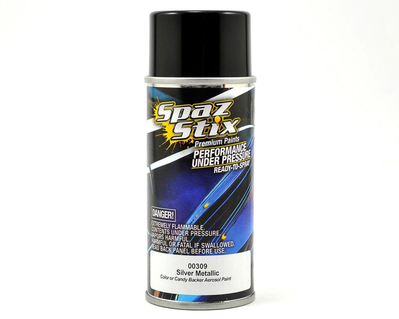 Spaz Stix Silver Metallic Backer / Basecoat Spray Paint (3.5 oz)