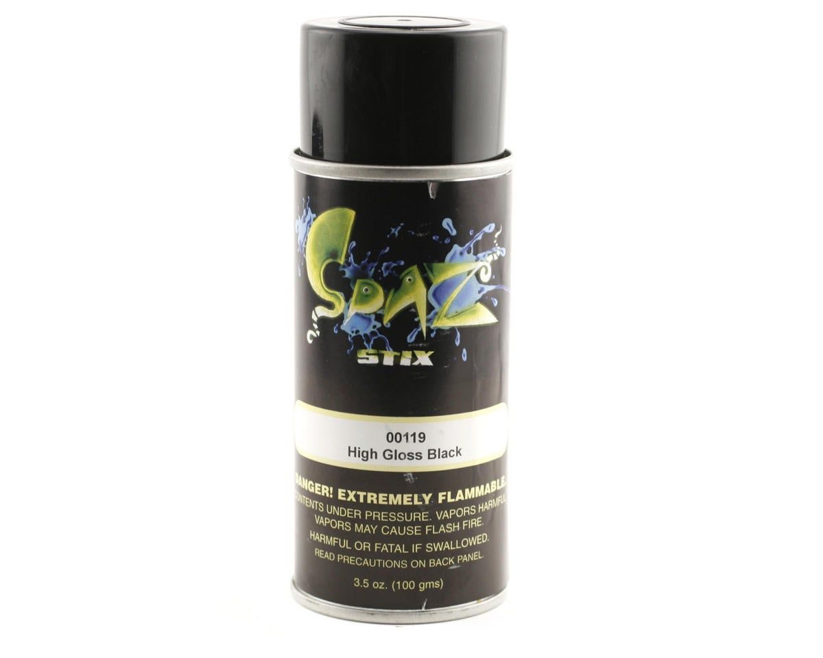 Spaz Stix High Gloss Black / Backer Paint Spray Paint (3.5 oz)