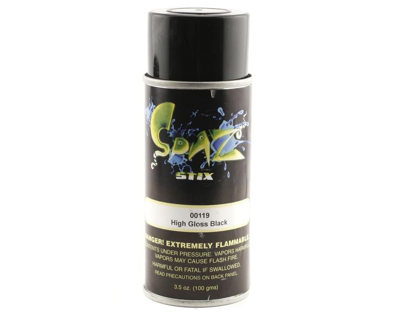 Spaz Stix High Gloss Black / Backer Paint Spray Paint (3.5 oz)