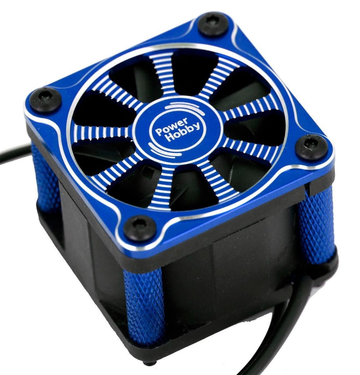 PHF118-Blue	 Powerhobby Twister 1/10 1/8 Motor Aluminum High Speed Cooling Fan - Blue