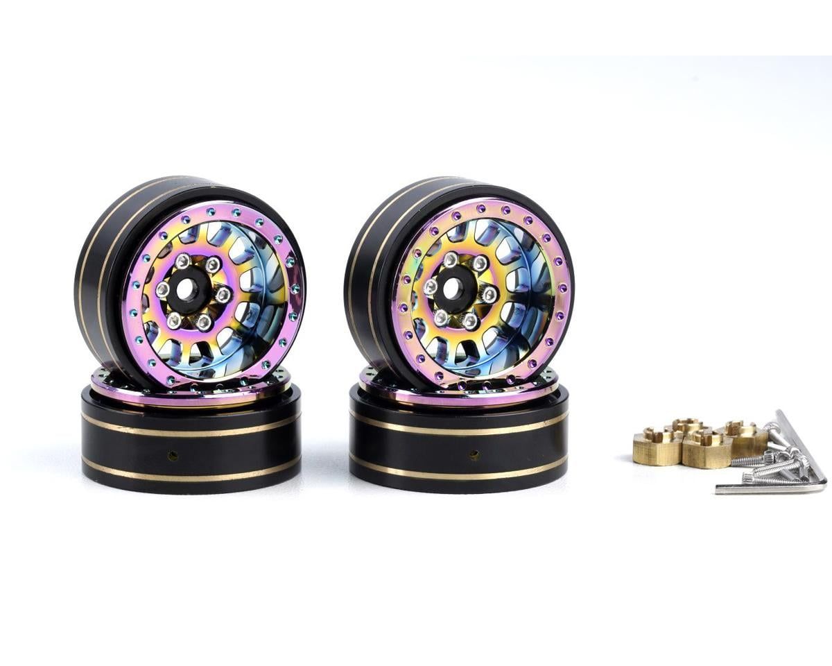 PHB6282 Powerhobby Axial SCX24 1.0" Titanium Brass Beadlock Crawler Wheels 1/24