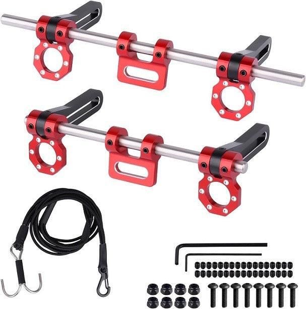 PHB6456Red POWERHOBBY ALUMINUM ADJUSTABLE FRONT REAR FAIRLEAD BUMPERS 1/10 ROCK CRAWLER RED
