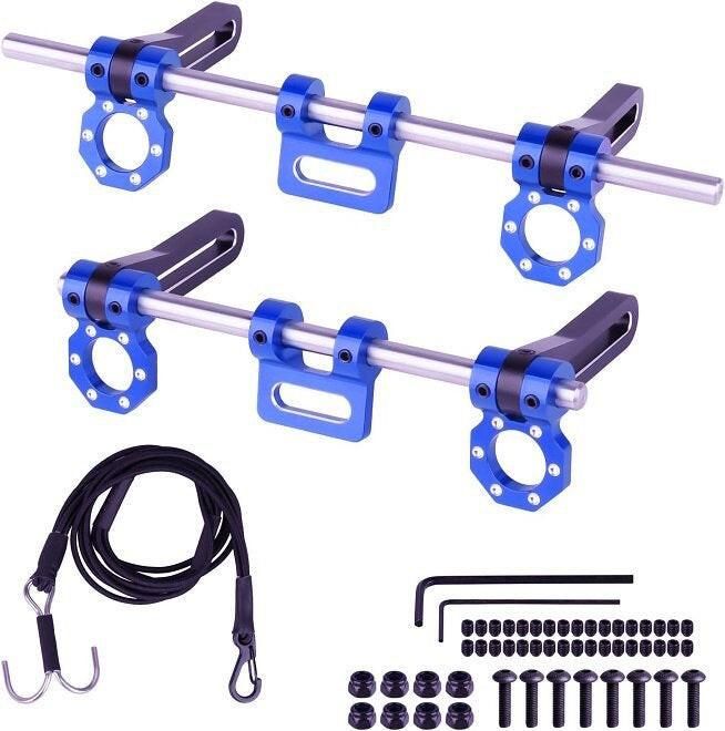 PHB6456Blue POWERHOBBY ALUMINUM ADJUSTABLE FRONT REAR FAIRLEAD BUMPERS 1/10 ROCK CRAWLER BLUE